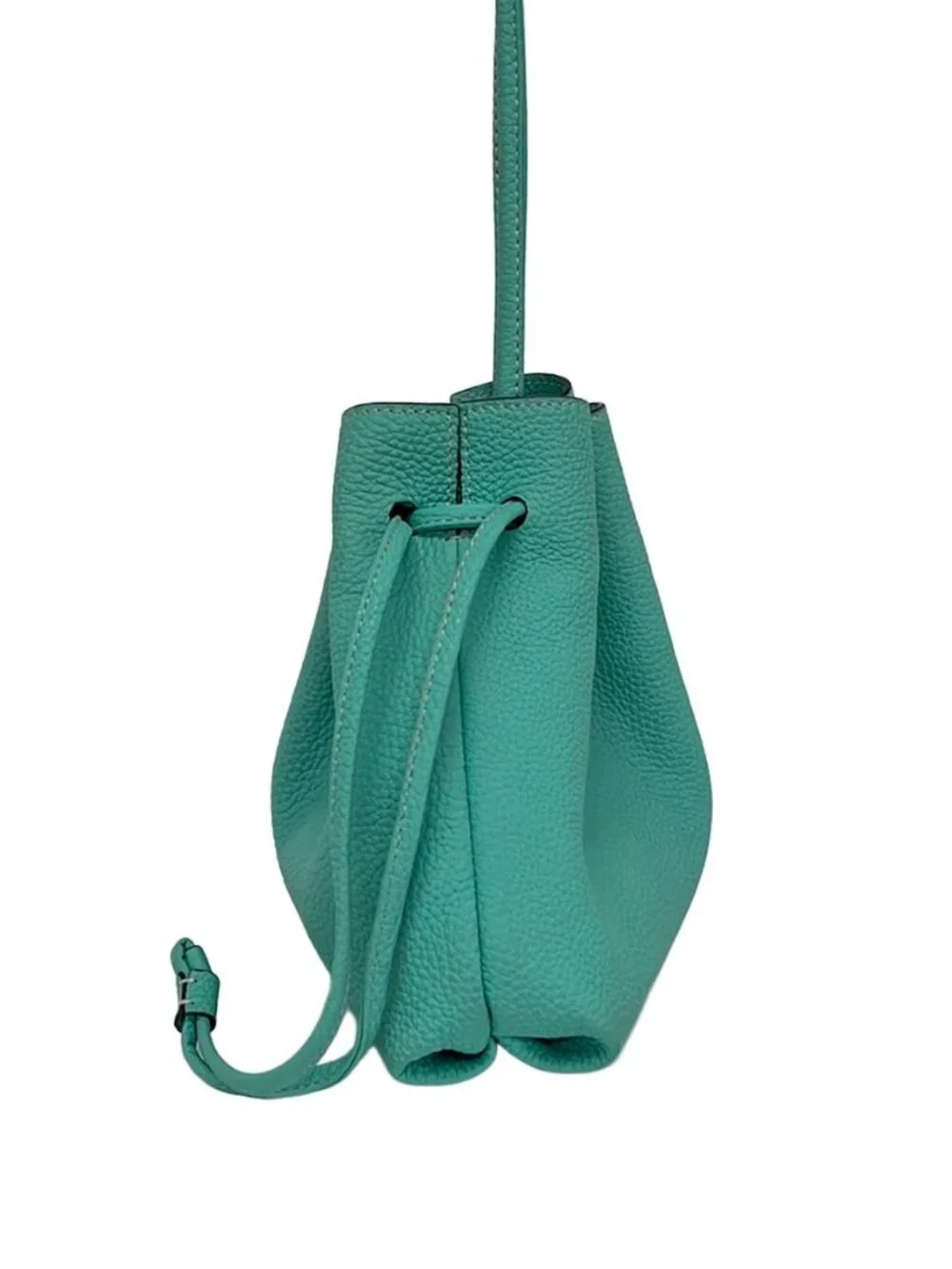 BONAVENTURA Light Blue Leather Shoulder Bag